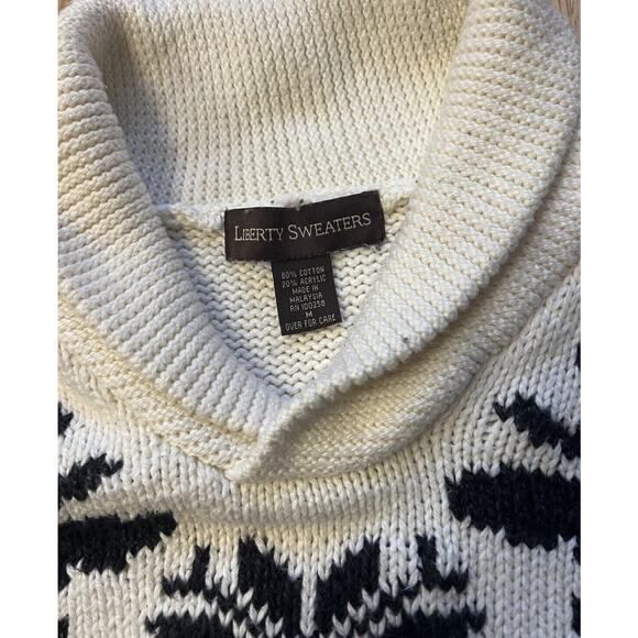 Vintage Knit Liberty Sweaters Medium Twin Moose Cabincore Heavy Knit Nordic - Picture 2 of 6